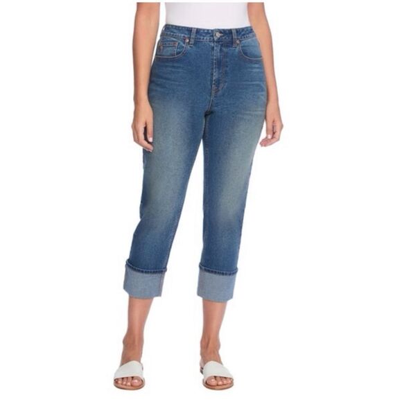 FRYE - NWT - L Sz 12 High Waist Straight-Leg Cropped Jeans in Amari Wash. - Picture 14 of 14